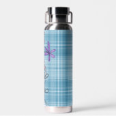 Bouteille D'eau Parties scintillant Doodle Daisis Sur Plaid (Arrière)