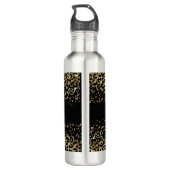 Bouteille D'eau Parties scintillant Empreinte de léopard noir Mono (Dos)