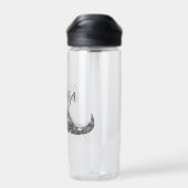 Bouteille D'eau Parties scintillant en argent parsemé Moustache No (Arrière)