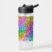 Bouteille D'eau Parties scintillant Monogramme arc-en-ciel personn (Gauche)