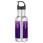 Bouteille D'eau Parties scintillant pourpre goutte nom monogramme  (Dos)