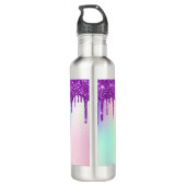 Bouteille D'eau Parties scintillant violet arc-en-ciel goutte mono (Dos)