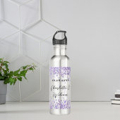 Bouteille D'eau Parties scintillant violet en argent mariage éléga