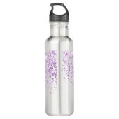 Bouteille D'eau Parties scintillant violette lâche le script blanc (Dos)