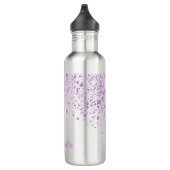 Bouteille D'eau Parties scintillant violette lâche le script blanc (Droite)