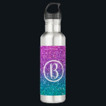 Bouteille D'eau Parties scintillantes scintillantes bleues et<br><div class="desc">Bouteille d'eau.</div>