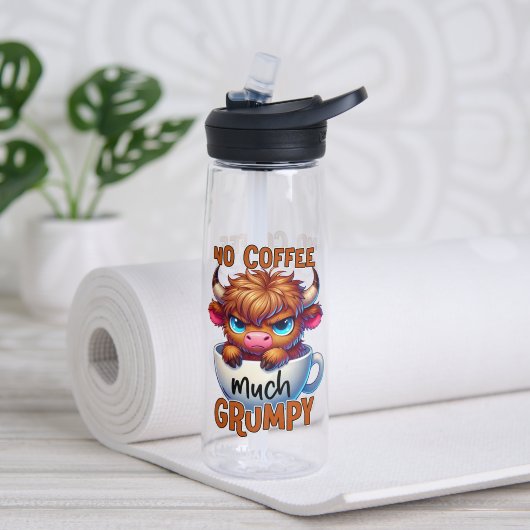 Bouteille D'eau Pas de café beaucoup grincheux (Yoga (pivotée))