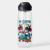 Bouteille D'eau Pas de café, pas de travail (Arrière)