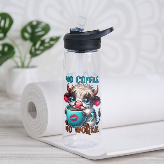Bouteille D'eau Pas de café, pas de travail (Yoga (pivotée))