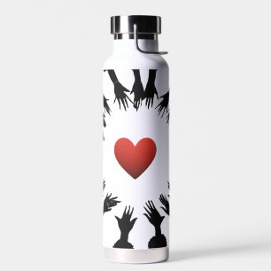 Bouteille D'eau Passion unifiée : Mains Noir Design Rouge ♥️ Mug