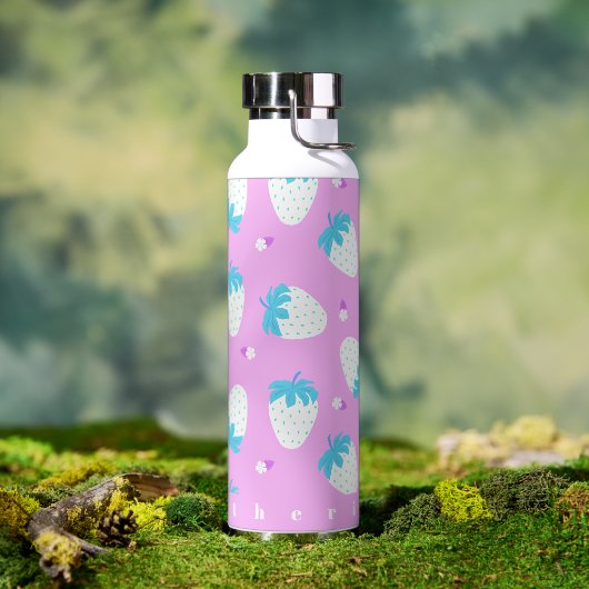 Bouteille D'eau Pastel aux fraises rose (Extérieur)