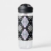 Bouteille D'eau Pastel floral shapes on a black background (Extérieur)