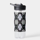 Bouteille D'eau Pastel floral shapes on a black background (Droite)