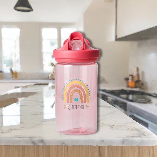 Bouteille d'eau Pastel personnalisé Arc-en-ciel po