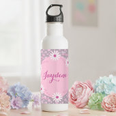 Bouteille D'eau Pastel Pink Custom Daisy