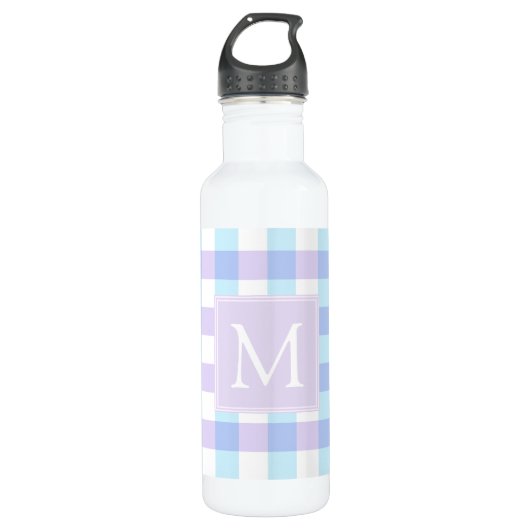 Bouteille D'eau Pastel Purple En vichy Monogramme (Devant)