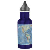 Bouteille D'eau Pastel Relief World Map – Personalized (Gauche)