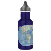 Bouteille D'eau Pastel Relief World Map – Personalized (Gauche)