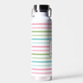 Bouteille D'eau Pastel Stripes Floral Monogramme (Avant)