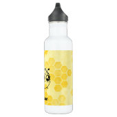 Bouteille D'eau Pastel Yellow Honeycomb Cute Bee Personalised (Droite)