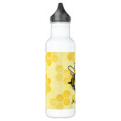 Bouteille D'eau Pastel Yellow Honeycomb Cute Bee Personalised (Gauche)