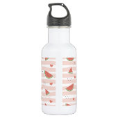 Bouteille D'eau Pastèques rouges, cœurs, rayures, motif d'été (Dos)
