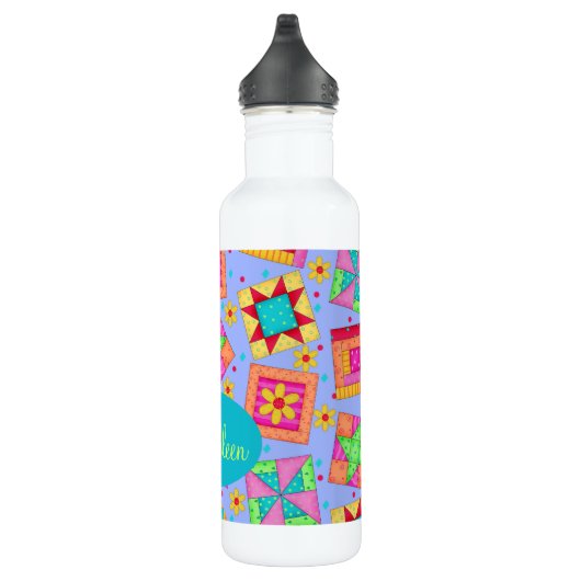 Bouteille D'eau Patchwork Blocs d'art de la courtepointe de la lav (Droite)