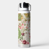 Bouteille D'eau Patchwork Rose Custom Monogram (Arrière)
