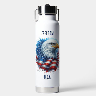 Bouteille D'eau Patriotique Personnalisé U.S.A. Liberté avec l'aig