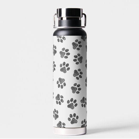 Bouteille D'eau Patrouilles de Doodle, Paws de Chien, Paws Noirs (Arrière)