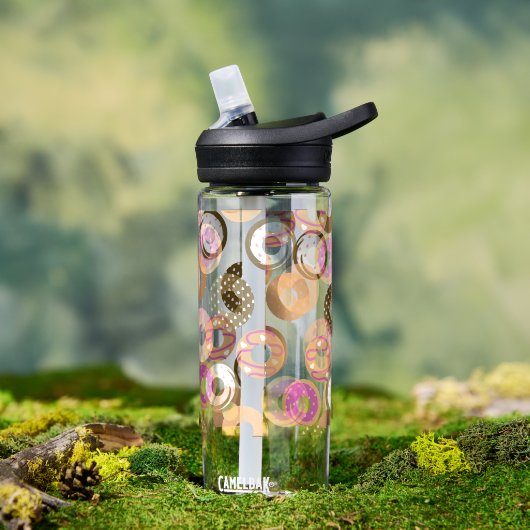 Bouteille D'eau Pattern Heart Donuts Valentines Pink Water Bottle (Extérieur)