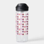 Bouteille D'eau Pattern Heart Valentines Pink Water Bottle (Arrière)