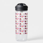 Bouteille D'eau Pattern Heart Valentines Pink Water Bottle (Extérieur)