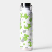 Bouteille D'eau Pattern of Green Elephants, Cute Elephants, stars (Avant)