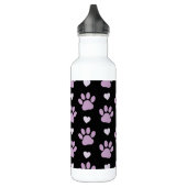 Bouteille D'eau Pattern of paws, Dog paws, Lilac paws, Hearts (Gauche)