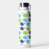 Bouteille D'eau Pattern of Whales, Cute Whales, Sea Animals (Arrière)