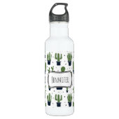 Bouteille D'eau Pattern Rustic Green Cactus (Devant)