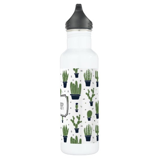 Bouteille D'eau Pattern Rustic Green Cactus (Droite)