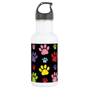 Bouteille D'eau Pattes Colorées, Motif de Patte, Empreintes de Pat
