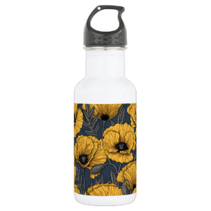 Bouteille D'eau Pavot jaune sur la marine
