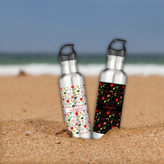 Bouteille D'eau Pavot rouge motif