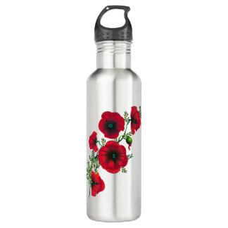 Bouteille D'eau pavot rouge vif