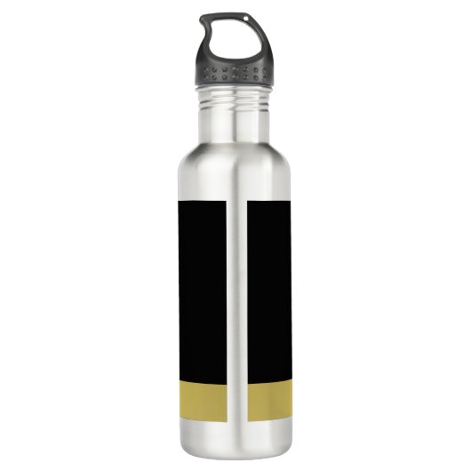 Bouteille D'eau Paw chien brillant or sur arrière - plan noir (Dos)