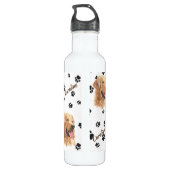 Bouteille D'eau Pawprint de chien d'or Retriever  (Dos)