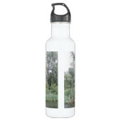 Bouteille D'eau Paysage des arbres blancs et des rivières (Dos)