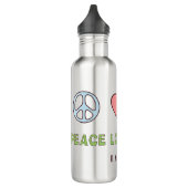 Bouteille D'eau Peace Love and Science with Custom Name (Gauche)