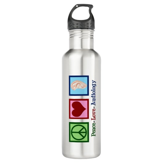 Bouteille D'eau Peace Love Audiology Cute Audiologiste (Devant)