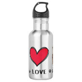 Bouteille D'eau Peace Love Cocker Espagnols Amoureux de les chiens (Devant)