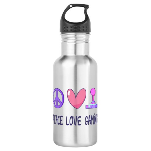 Bouteille D'eau Peace Love Gaming (Devant)