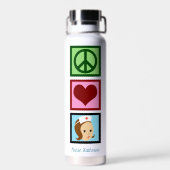 Bouteille D'eau Peace Love Nursing Cute Infirmière personnalisée (Arrière)